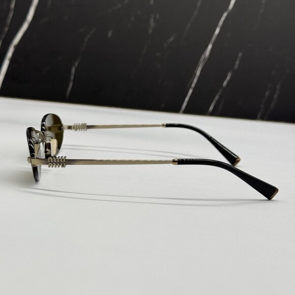 NEW MIU MIU MUA54S 26C09Z SUNGLASSES GOLD OVAL WOMEN MU A54S, SMU A54